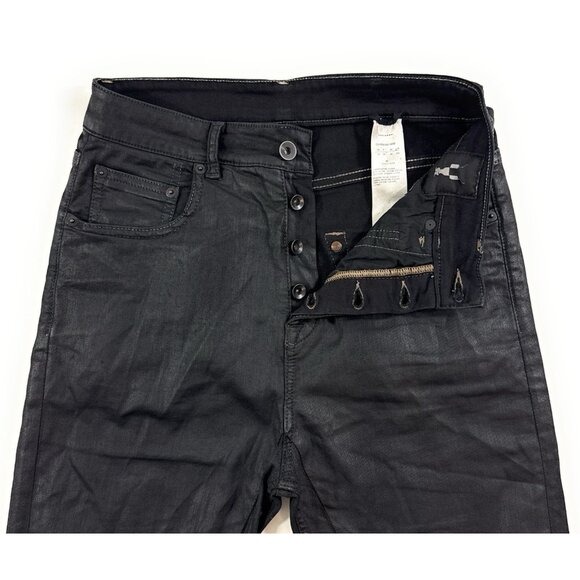 Rick Owens DRKSHDW Waxed Detroit Cut Jeans Sz 29x29 Slim Fit Stretch Denim Italy - Picture 2 of 16